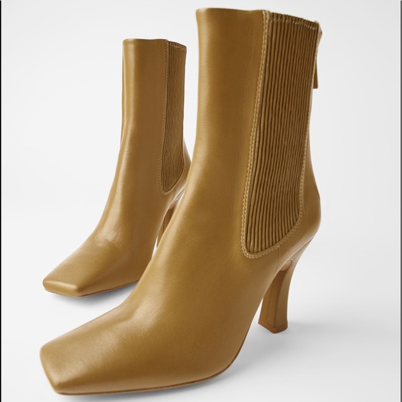 zara high heeled leather boots